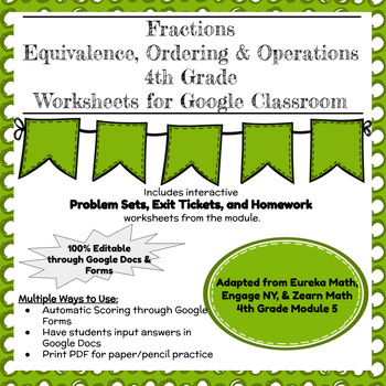 Preview of Digital & Printable Engage NY Grade 4 Module 5  Problem Sets, Exit Tickets, & HW