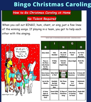 Preview of How To Go Bingo Christmas Caroling From The Comfort of A Favorite Chair