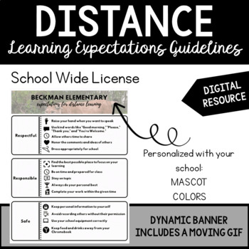 Preview of Distance Learning Expectations for Online Behavior SCHOOL WIDE license