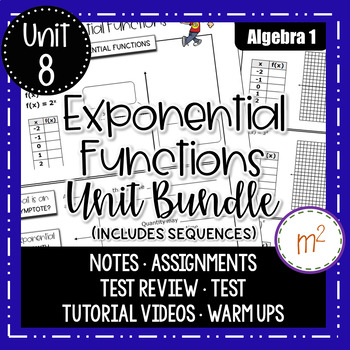 Preview of Exponential Functions Unit (includes sequences) - Algebra 1 Curriculum