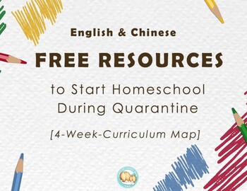 Preview of Distance Learning FREE English & Chinese Curriculum Maps