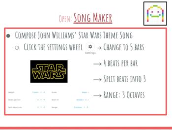 Preview of FREEBIE John Williams Star Wars Chrome Music Lab Composing