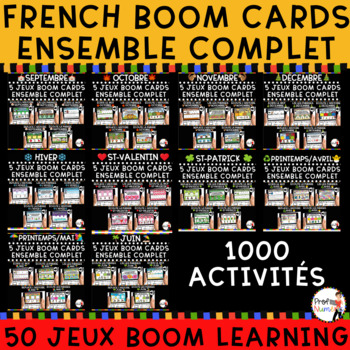 Preview of Distance Learning - FRENCH BOOM CARDS AUDIO - FRENCH  PHONICS - DAILY 5 - BUNDLE