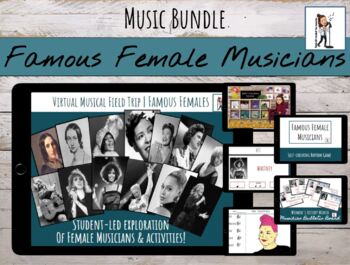 Preview of Distance Learning | Famous Female Musicians Bundle for Women's History Month