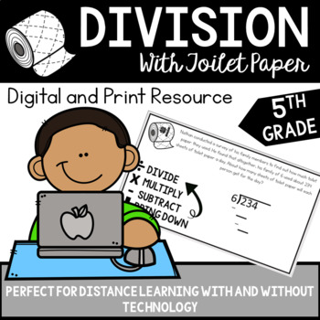 Preview of Distance Learning Fifth Grade Division Practice and Project