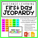 Distance Learning: First Day Jeopardy | Customize For Any 