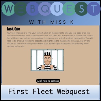 Preview of Distance Learning First Fleet Web Quest