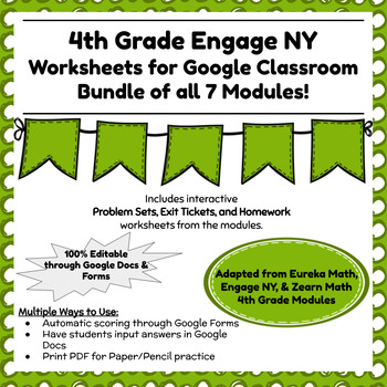 Preview of Digital & Printable Engage NY Grade 4 Problem Sets, Exit Tickets, and Homework