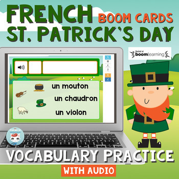 Preview of French St. Patrick's Day Vocabulary Activity with Audio French Boom Cards