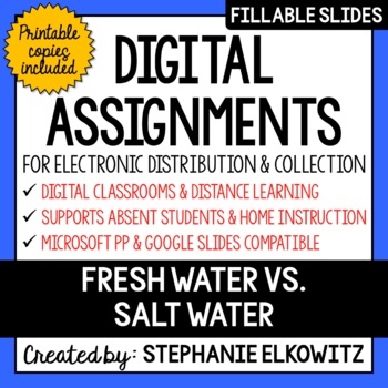 Preview of Fresh Water vs. Salt Water Digital Activities | Distance Learning
