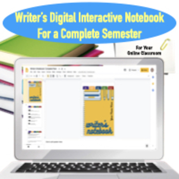 Preview of Distance Learning: Full Semester Writing Digital Interactive Notebook Pack