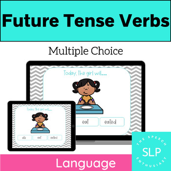 Preview of Multiple Choice Future Tense Verbs Interactive BOOM Cards
