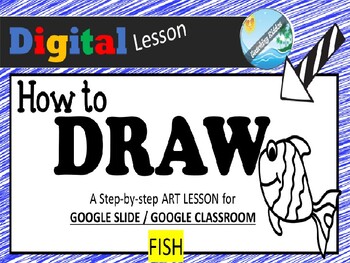 Preview of Distance Learning / GOOGLE CLASSROOM - ART animal activity / WRITING - fish