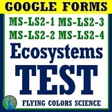Distance Learning GOOGLE FORMS NGSS Ecosystems Test Assessment