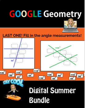 Preview of Summer School Geometry Google Mini Lesson Bundle NO PREP Year Long Activities