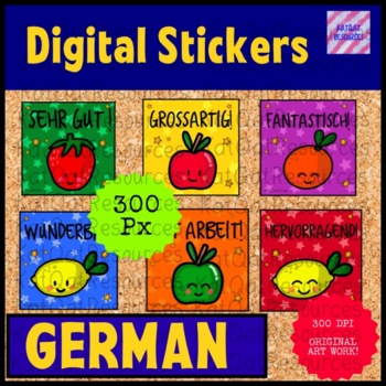 Preview of Distance Learning German Digital Reward Stickers for Seesaw or Google 0067
