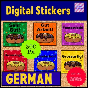 Preview of Distance Learning German Digital Stickers for Seesaw or Google Apps 0058