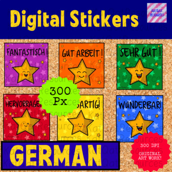 Preview of Distance Learning German Digital Stickers for Seesaw or Google Apps 0059