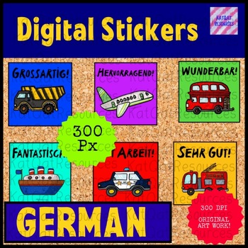 Preview of Distance Learning German Digital Stickers for Seesaw or Google Apps 0057
