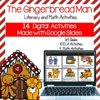 Preview of Distance Learning - Gingerbread Man Literacy and Math Unit - Google Slides