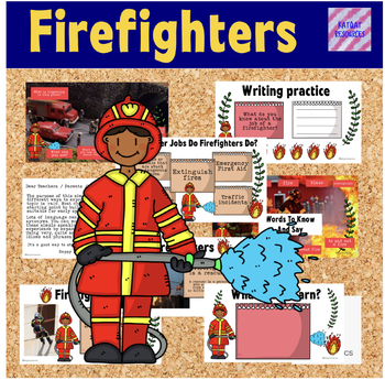 Preview of Distance Learning / Google Classroom - Firefighters - Speaking / Writing Online
