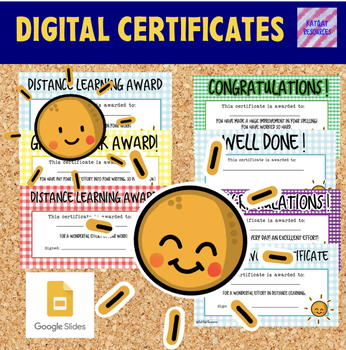 Preview of Distance Learning / Google Classroom - Reward Certificates