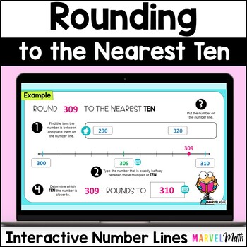 Preview of Rounding Numbers to the Nearest Ten Using a Number Line - Google Classroom