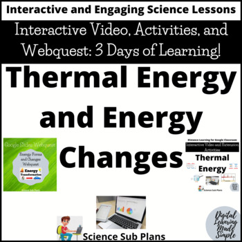 Preview of Thermal Energy and Energy Changes - Interactive Video, Activities, and Webquest