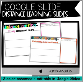 Preview of Distance Learning Google Slide Templates