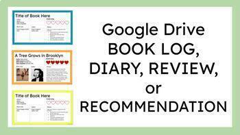 Preview of Distance Learning: Google Slides Book Reviews, Recommendation, Book Log Template