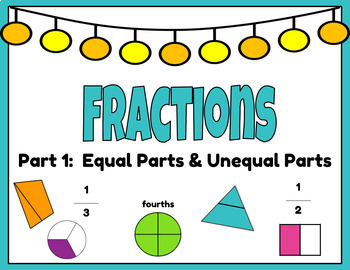 Preview of Distance Learning:  Google Slides- Fractions (Equal and Unequal parts)