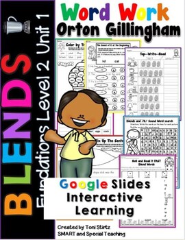 Preview of Distance Learning Google Slides Fun Phonics Reviewing Blends (Second Grade)