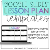 Distance Learning Google Slides™ | Lesson Plan Templates