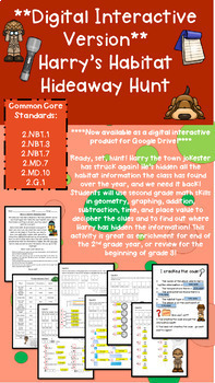 Preview of Distance Learning | Grade 2 Enrichment Skill Review | Harry's Habitat Hideaway