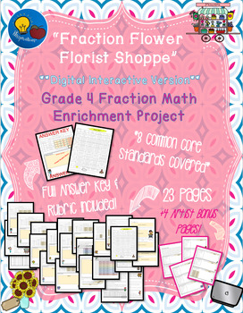 Preview of Distance Learning | Grade 4 Fraction Math Enrichment - Fraction Florist Shoppe