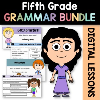 Preview of Grammar Bundle for Fifth Grade | Literacy Interactive Google Slides | 30% off