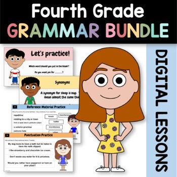 Preview of Grammar Bundle for Fourth Grade | Literacy Interactive Google Slides | 30% off