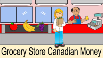 Preview of Distance Learning Grocery Store Canadian Money (BOOM CARDS)