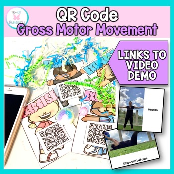 Preview of Distance Learning Gross Motor Movement : QR Scanning Cards
