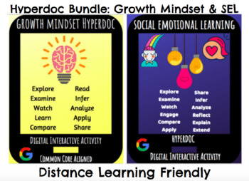Preview of Distance Learning: Growth Mindset & Social Emotional Learning Hyperdoc Bundle