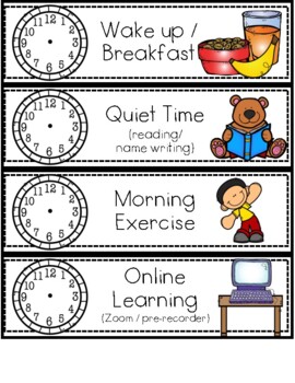Distance Learning @ HOME Schedules by Preschoolers and Sunshine | TPT