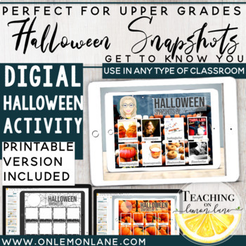 Preview of Distance Learning Halloween Activity | Halloween Digital Craft Game About Me IG