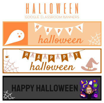 Preview of Distance Learning | Halloween Google Classroom Banners