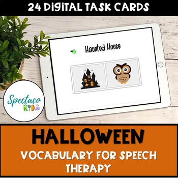 Preview of Halloween Vocabulary game for Speech therapy BOOM Cards™ Distance Learning