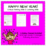Distance Learning- Happy New Year Critical Thinking & List