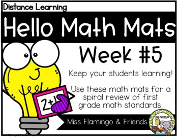 Preview of Distance Learning Hello Math Mats #5 {a spiral review}