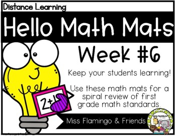 Preview of Distance Learning Hello Math Mats #6 {a spiral review}