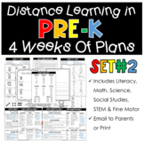 Distance Learning Home Plans PreK / Preschool Set #2