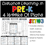 Distance Learning Home Plans PreK Set #3