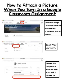 Preview of Distance Learning  - How to Attach a Picture for a Google Classroom Assignment
